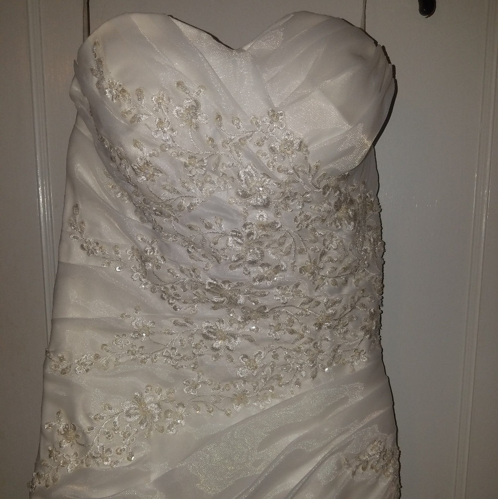 Ivory Satin & Sheer Beaded Gown fits 7-8
